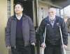 WAYNE GLOWACKI / WINNIPEG FREE PRESS 
At left, Joe Chan with Coun. Harvey Smith leave the law courts building after attending the mayor's conflict-of-interest court case Tuesday.