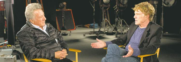 Discovery Channel
Dustin Hoffman, left, and Robert Redford reminisce about their roles as Carl Bernstein and Bob Woodward, respectively, in All the President's Men.