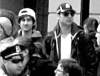 FBI handout
Tsarnaev brothers Dzhokar (white cap) and Tamerlan (dark cap sunglasses) captured on a surveillance camera at the Boston Marathon.