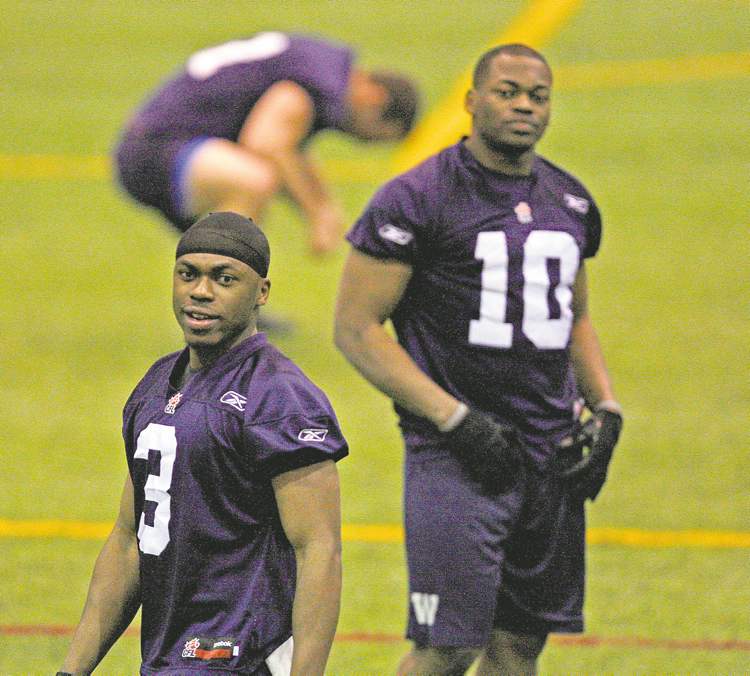 KEN GIGLIOTTI / WINNIPEG FREE PRESS
TOGETHER AGAIN: Cauchy (left) and Henoc Muamba are expected to create a buzz with their play in 2013.
