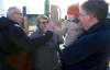 WAYNE GLOWACKI / WINNIPEG FREE PRESS
Premier Greg Selinger meets with River, 2, and her parents Robin and Scott Potter at an NDP campaign event at Siddall Werrell Park Thursday.