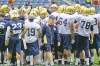 trevor hagan / winnipeg free press
Bombers head coach Tim Burke emerges from a huddle during practice at Investors Group Field, Sunday.