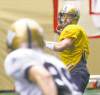 WAYNE GLOWACKI / WINNIPEG FREE PRESS
Winnipeg Blue Bombers quarterback Buck Pierce isn't into slide shows -- he has to get down and dirty in games.