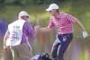 CP
Patrick Semansky / the associated pressRoberto Castro celebrates with his caddie Rusty Stark after saving par on 18 with a chip-in from 80 feet. He shares the lead in the AT&T National after an even-par 71.