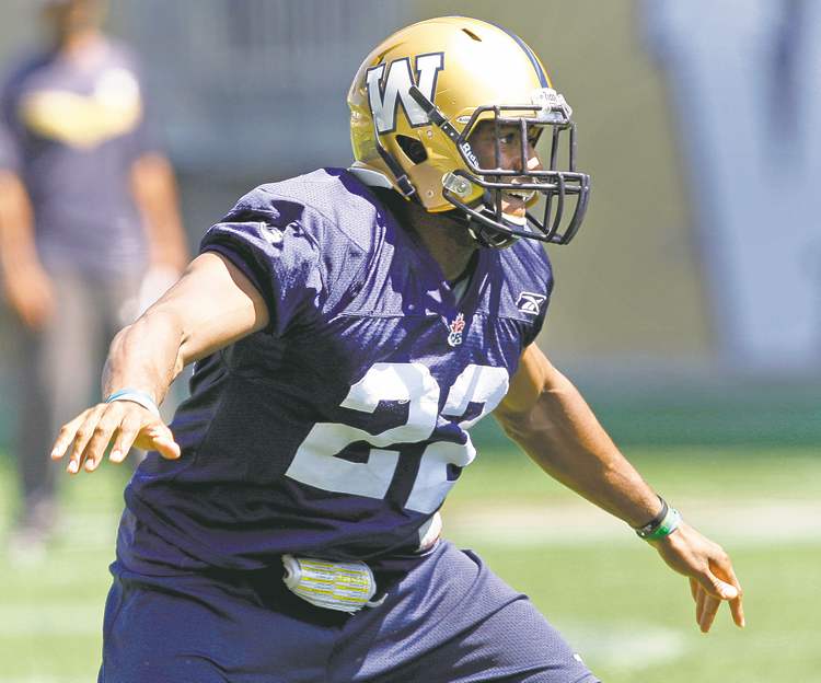 KEN GIGLIOTTI / WINNIPEG FREE PRESS
Terrell Parker has turned into a more-than-adequate replacement for departed veteran Marcellus Bowman. He leads the Bombers with 13 tackles in two games.