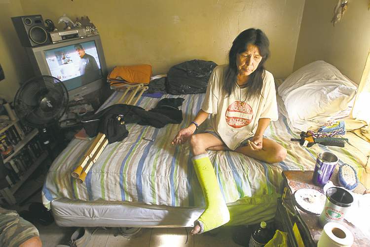 Furby Street rooming house tenant Sandra in her second storey suite.
