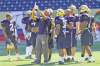 KEN GIGLIOTTI / WINNIPEG FREE PRESS 
Blue Bombers defensive backs coach Carl Franks instructs his charges during Thursday's practice at Investors Group Field.