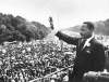 Must credit: Courtesy of U.S. Marines
Martin Luther King, Jr. waves to throng from steps of Lincoln Memorial, Aug. 28, 1963