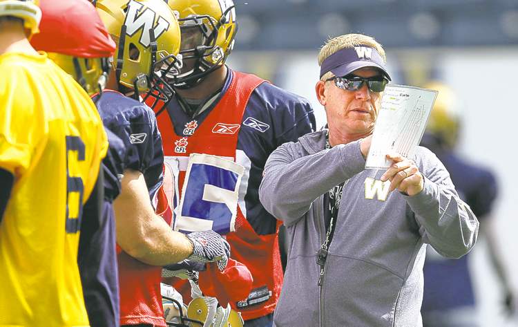 Ruth Bonneville / Winnipeg Free Press
Blue Bombers head coach Tim Burke wasn't giving any hints about his defensive game plan for the Eskimos Saturday.