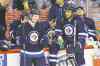 John Woods / the canadian press
Winnipeg Jets Jacob Trouba (left) and Dustin Byfuglien joke around during a commercial break on Thursday night.