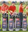 Darron Cummings / the associated press
United States rookie Jordan Spieth (middle) is flanked by Brandt Snedeker (left) and Tiger Woods as they wait for a team photo at the Presidents Cup golf tournament Wednesday in Dublin, Ohio.