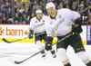trevor hagan / winnipeg free press
Ducks' Teemu Selanne (back) and Ryan Getzlaf in action at the MTS Centre Sunday night.