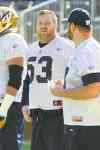 MIKE DEAL / WINNIPEG FREE PRESS 
New Bomber Patrick Neufeld (53) takes in practice on Thursday.