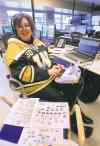 Wayne Glowacki / Winnipeg Free Press
Darcia Hewak at work on her stenographic keyboard.