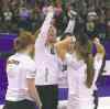 Jason Halstead
Jason Halstead / Winnipeg Free Press
Skip Jennifer Jones and teammates Dawn McEwen (from left), Jill Officer and Kaitlyn Lawes soak up the moment after earning their Olympic berth Saturday.