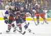 Eamon Queeney / Columbus Dispatch / MCT
St. Louis Blues winger Adam Cracknell (79) tries to reach in on Columbus Blue Jackets centre Mark Letestu (55) in the first period at Nationwide Arena in Columbus, Ohio, on Saturday, Dec. 14, 2013.