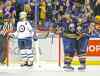 Kevin Hoffman / USA TODAY Sports
Sabres forward Matt Moulson (26) celebrates his power-play goal in the third period with teammate Tyler Ennis while Jets blue-liner Mark Stuart can't bear to look.