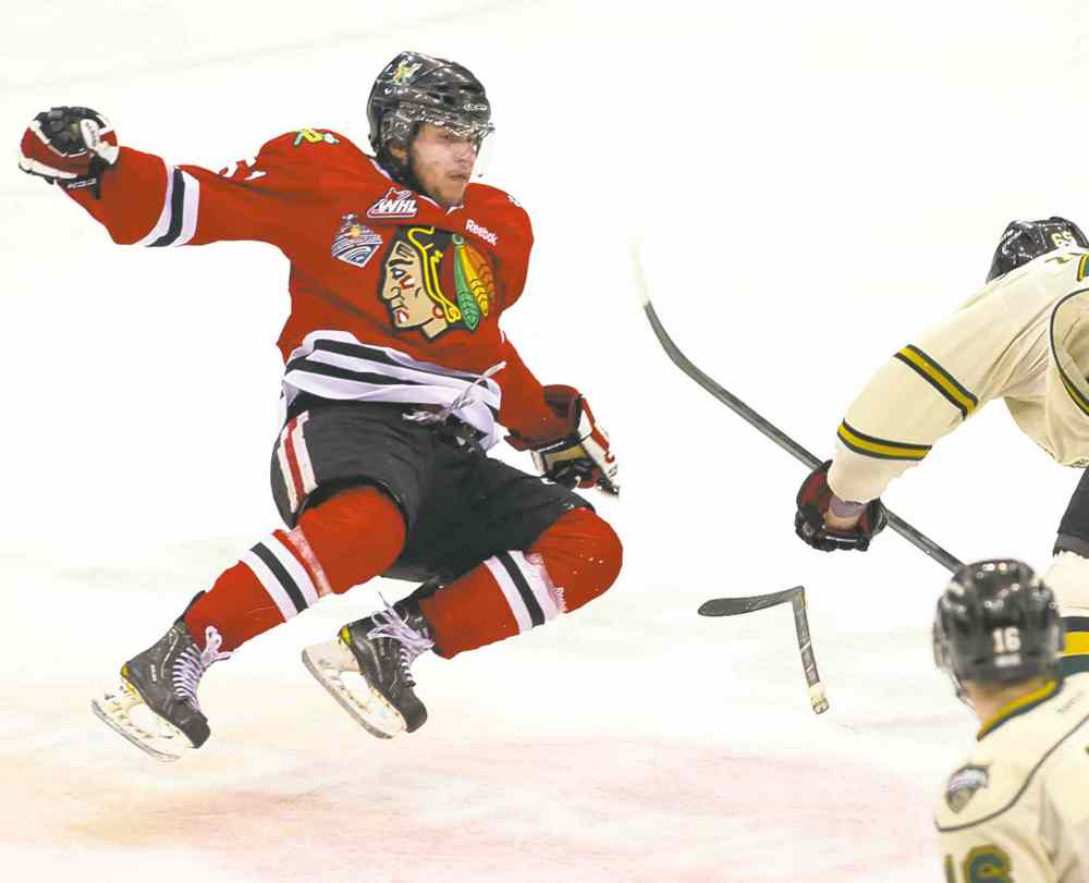 CP
Penguins prospect Derrick Pouliot is currently playing for Team Canada at the World Junior Hockey Championship. (Liam Richards / The Canadian Press files)