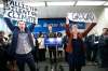 JOHN WOODS / WINNIPEG FREE PRESS 
When environmentalists Riley McMurray and Natalie Dyck interrupt a PC party rally, Pallister let the moment unfold.