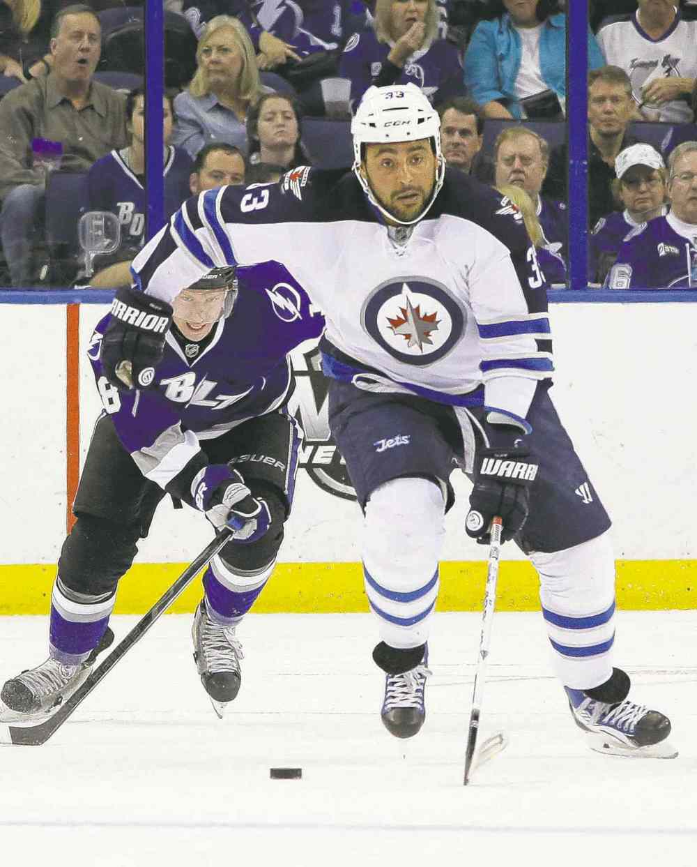 CHRIS O’MEARA / THE ASSOCIATED PRESS FILES
Dustin Byfuglien can be a threat up front, but the Jets have been there, done that.