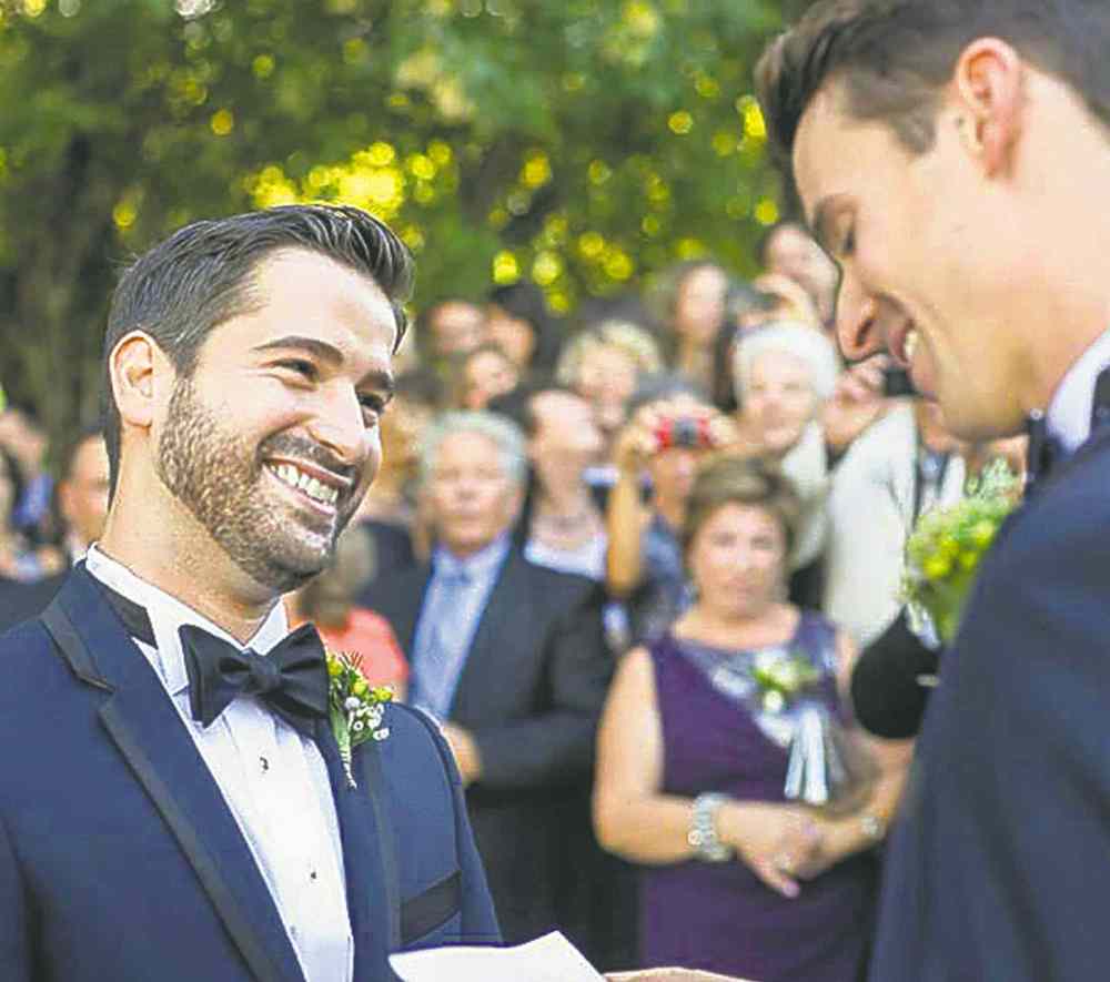 Submitted photo
Kirk Chase (left) and Adam Pimentel tied the knot at The Forks this past summer.