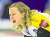 Graham Hughes / THE CANADIAN PRESS
Team Manitoba skip Chelsea Carey shouts after delivering her rock to team Quebec during draw 12 curling action at the Scotties