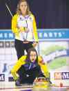 CP
Ryan Remiorz / the canadian pressAlberta skip Val Sweeting calls a shot as Manitoba skip Chelsea Carey looks on during their semifinal match at the Scotties Tournament of Hearts in Montreal.