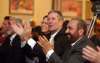 JASON HALSTEAD / WINNIPEG FREE PRESS
Progressive Conservative Leader Brian Pallister claps for a performance at the Vaisakhi Mela celebration at the Punjab Cultural Centre on April 16, 2016.
