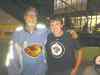 geoff Kirbyson / Winnipeg Free Press
Atlanta resident Todd Cormack is the proud owner of a Thrashers jersey, while Luke Dixon prefers Jets garb.