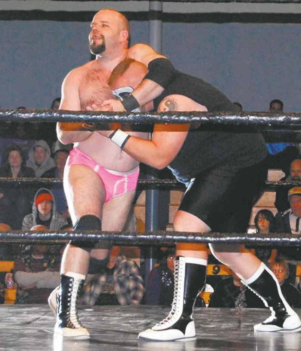 Bill Redekop / Winnipeg Free Press
Vern May, seen here in pink trunks as wrestler Vance Nevada, is the new economic development officer for the Souris-Glenwood Community Development Corp.