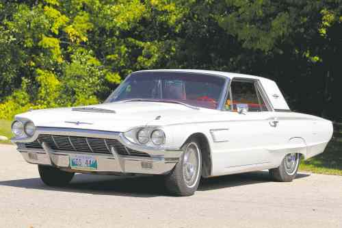 Boris Minkevich
This 1965 Ford Thunderbird hardtop, finished in Wimbledon White with red leather interior upholstery, is one of 42,652 produced that year.