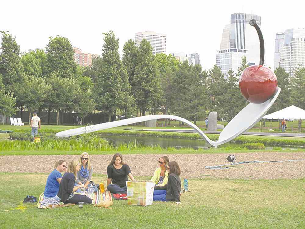 The Spoonbridge and Cherry is the most famous piece of art in the Minneapolis Sculpture Garden.
