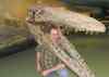 BILL REDEKOP / WINNIPEG FREE PRESS Bruce the mosasaur has fossil museum executive director Peter Cantelon in a perilous position.
