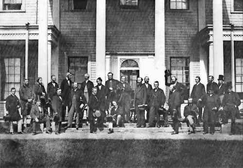 Postmedia
The Fathers of Confederation meet in Charlottetown in 1864. John A. Macdonald is seated, centre front.