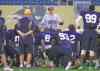 Winnipeg Blue Bombers coach Mike O'Shea talks to the team after the first half of today's practicee at the Investers Group Field. BORIS MINKEVICH / WINNIPEG FREE PRESS  June 3, 2014