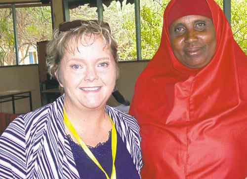Reporter Carol Sanders with Ifo refugee camp's elected chairwoman Asmina Isnina Ali. The position isn't for the faint of heart. The woman who held the post before her was in an SUV that was targeted by an IED (improvised explosive device).  She wasn't hurt in the blast.