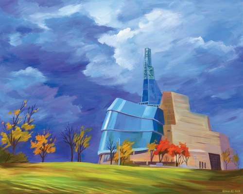 Elena Els' painting of the Canadian Museum for Human Rights.