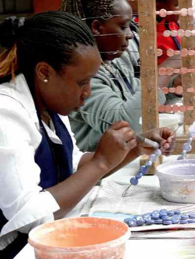 Workers paint ceramics at Kazuri. The Swahili word for 'small and beautiful' is the name of a ceramic jewelry factory and store that employs more than 340 women -- mostly single moms in Nairobi. The workshop provides free medical care to the women and their immediate families. The products they make are sold around the world --  including in Winnipeg at Ten Thousand Villages stores.