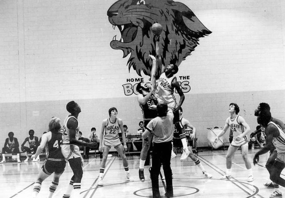 supplied
Above: Brian Pallister (black uniform, No. 54), goes up for a jump shot in this file photo courtesy of Brandon University.