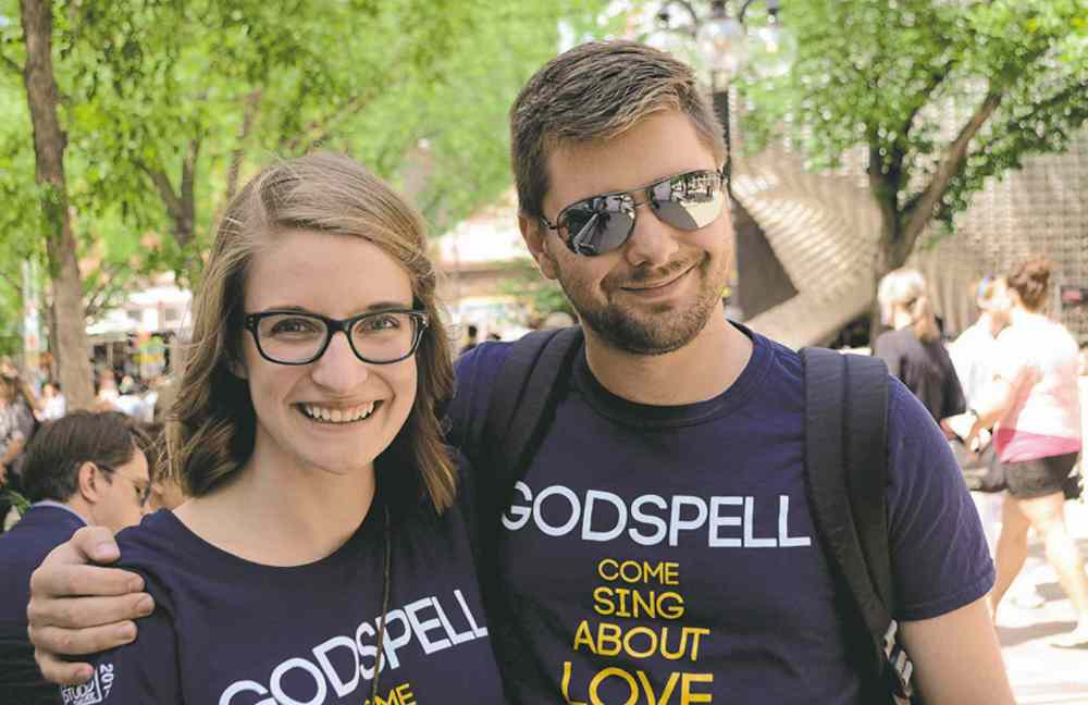 Emma Stefanchuk and Wes Rambo star in Godspell.