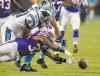 Tribune Media MCT
David T. Foster III / Charlotte Observer / MCT
Bombers coach Mike O�Shea doesn�t know if there would be a spot on the Blue and Gold for  Alex Hall (50), now that the club�s former sack leader has been cut by the Carolina Panthers.