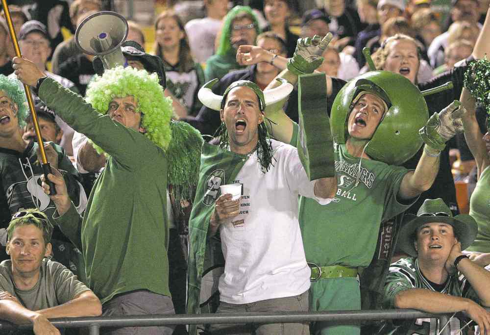 CP
Troy Fleece / The Canadian Press files
The melonheads and banjo pluckers will be out in full force today at Mosiac Stadium as their Green riders host the Blue Bombers,