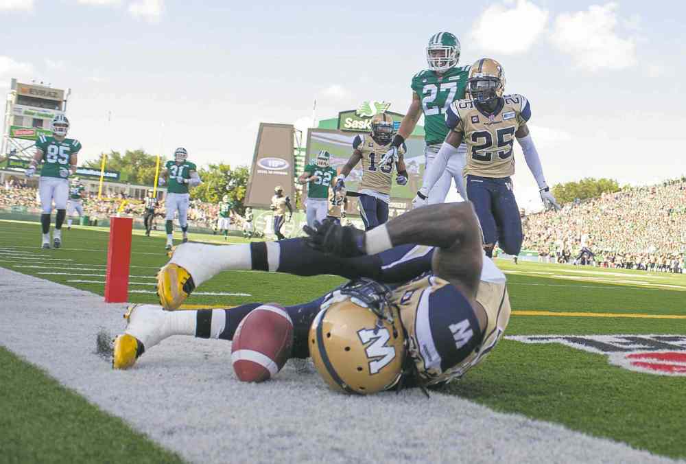 liam richards / winnipeg free press
Winnipeg Blue Bombers defensive back Troy Stoudermire took this return 64 yards to the house last week in Regina. Stoudermire has three returns of 60-plus yards in three games.