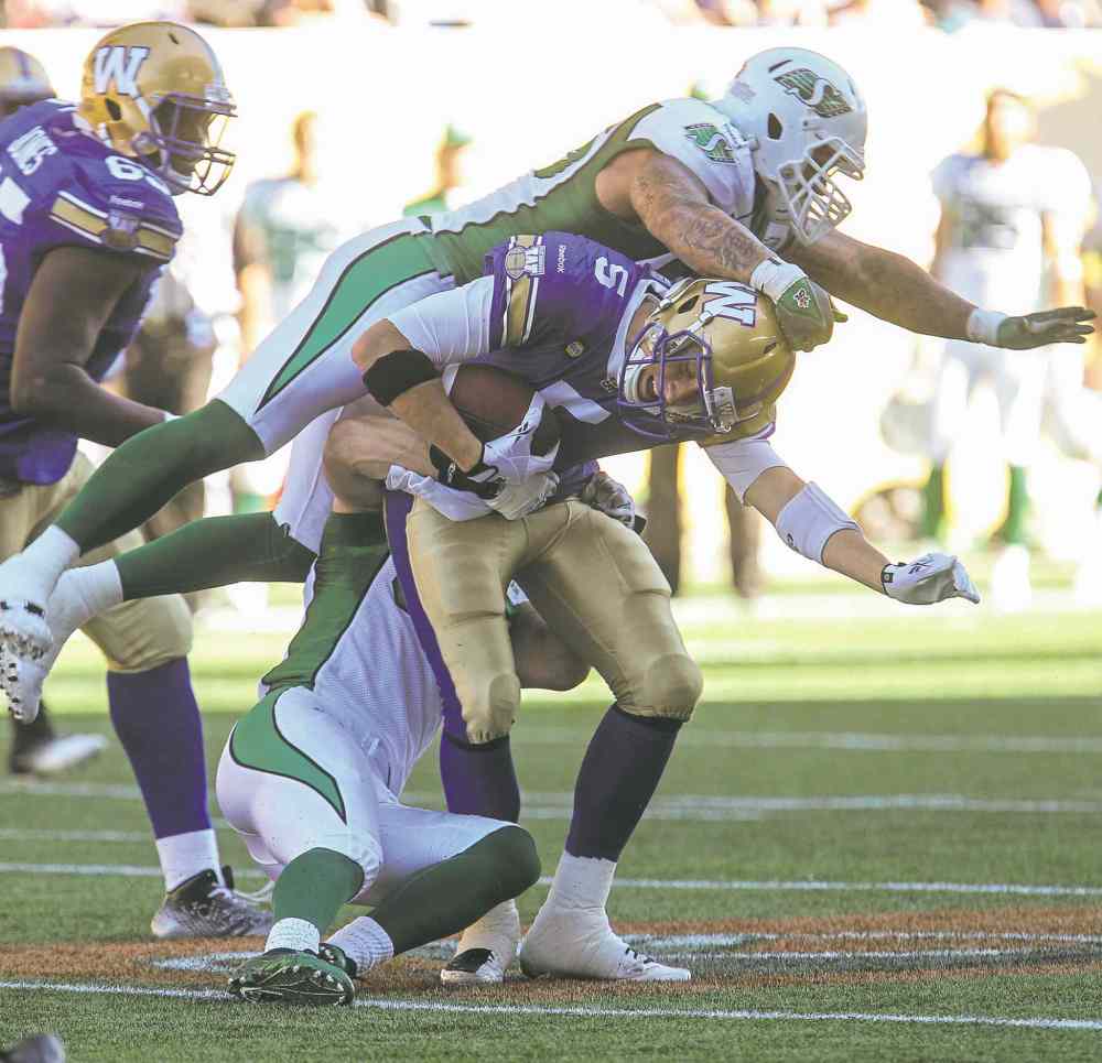 MIKE DEAL / WINNIPEG FREE PRESS
mike deal / winnipeg free press
Bombers quarterback Drew Willy was sacked five times and intercepted twice, both times snuffing out potential late-game winning drives.