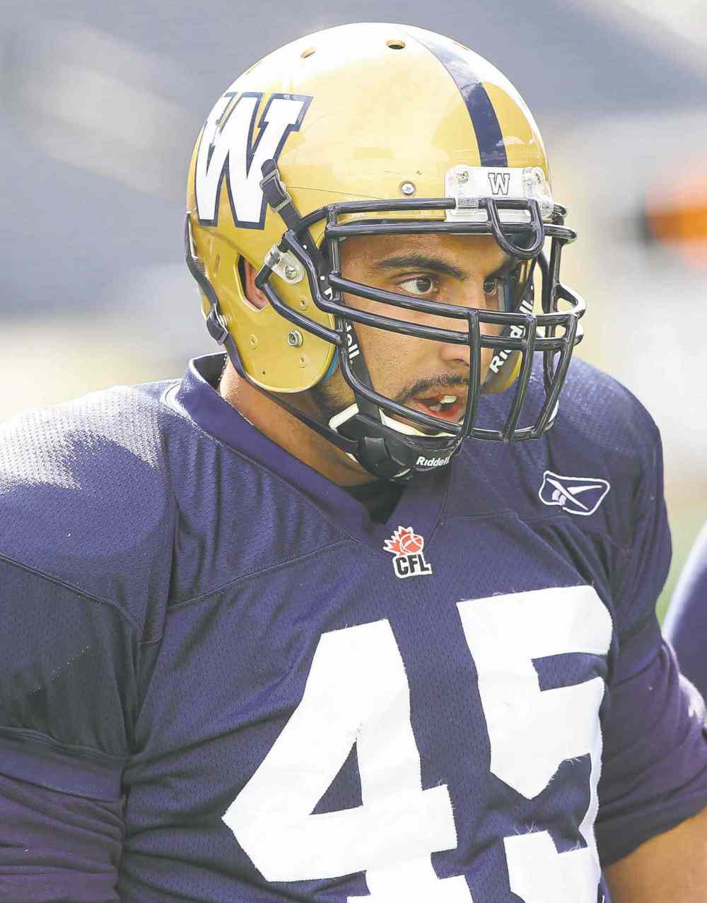 JOE BRYKSA / WINNIPEG FREE PRESS
Ameet Pall practised for the first time Wednesday and could play Saturday.
