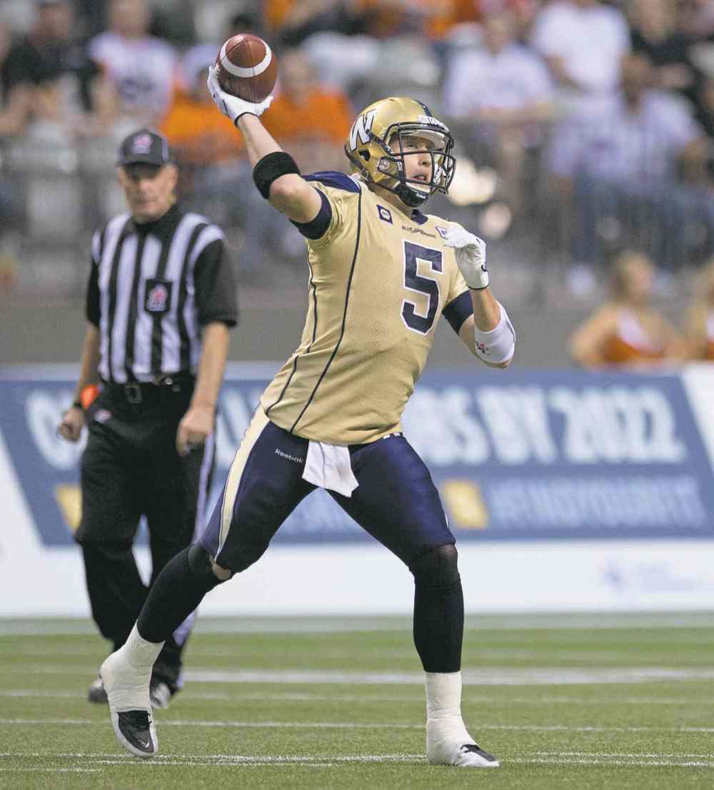 Jonathan Hayward / The Canadian Press
Initial reports indicate Winnipeg Blue Bombers quarterback Drew Willy should be able to return this season.