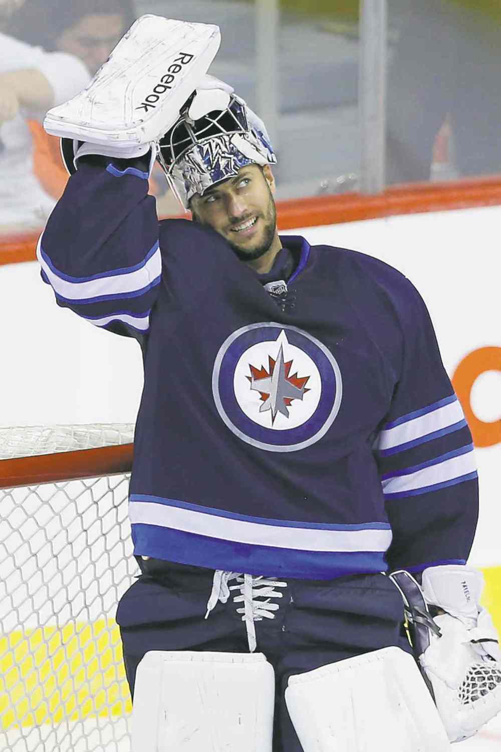 John Woods / WINNIPEG FREE PRESS
Ondrej Pavelec passed his first test of the 2014-15 season.