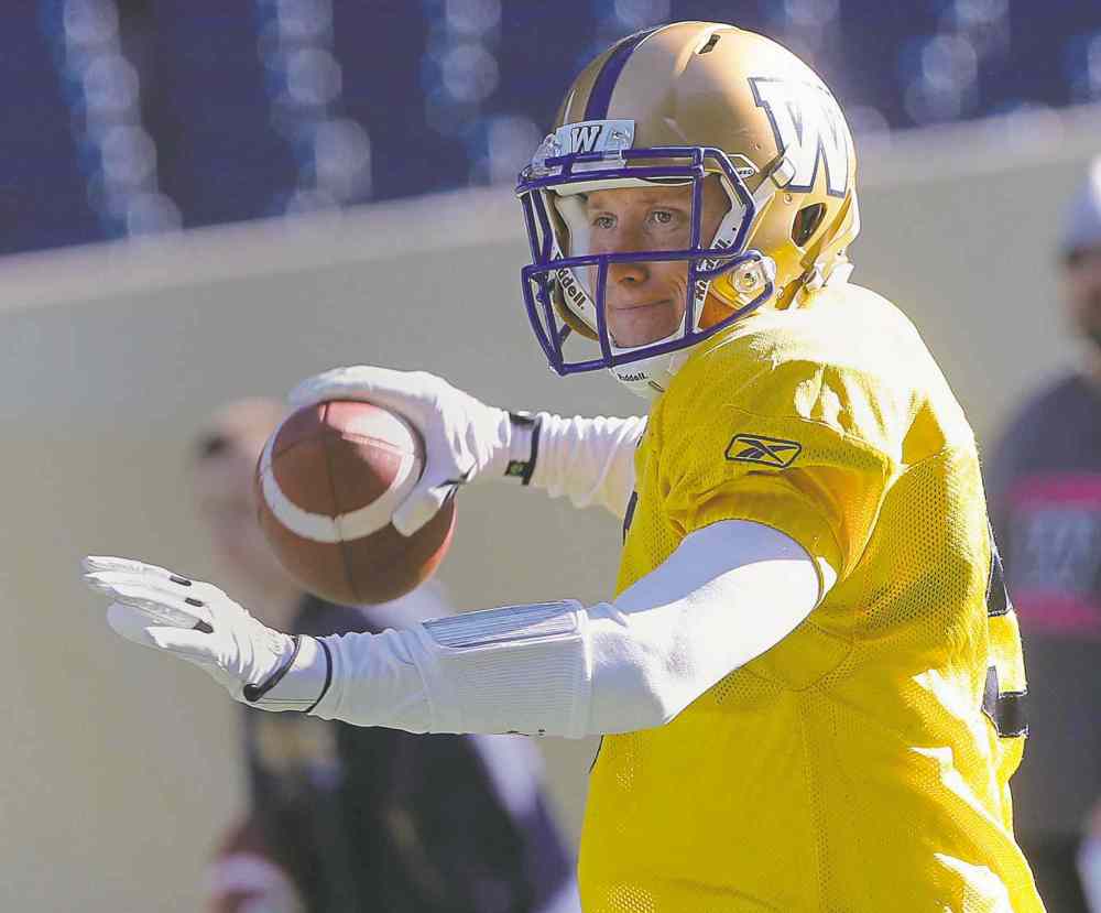 KEN GIGLIOTTI / WINNIPEG FREE PRESS files
QB Drew Willy insists a win today in Calgary will 'build momentum' for the Blue Bombers heading into the 2015 season.