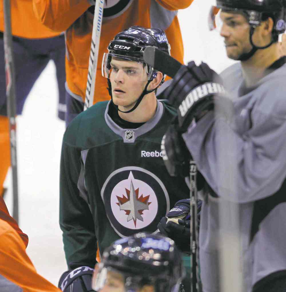 BORIS MINKEVICH / WINNIPEG FREE PRESS files
Adam Lowry has been suspended for his hit on Patrick Kaleta Wednesday.