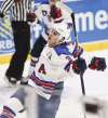 Roni Rekomaa / Lehtikuva via AP
Auston Matthews of USA celebrates after scoring to take the score to 3-0, during the 2016 IIHF World Junior Ice Hockey Championships quarterfinal match between USA and Czech Republic in Helsinki, Finland, on January 2nd, 2016. FINLAND OUT - NO SALES